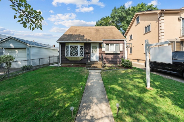 14-50 141st St, Whitestone, NY 11357 - view of front of property with entry steps, a garage, and a shingled roof