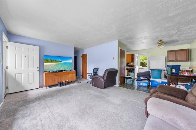 218 Johnson Rd, Wingdale, NY 12594 - living area with carpet flooring and a textured ceiling