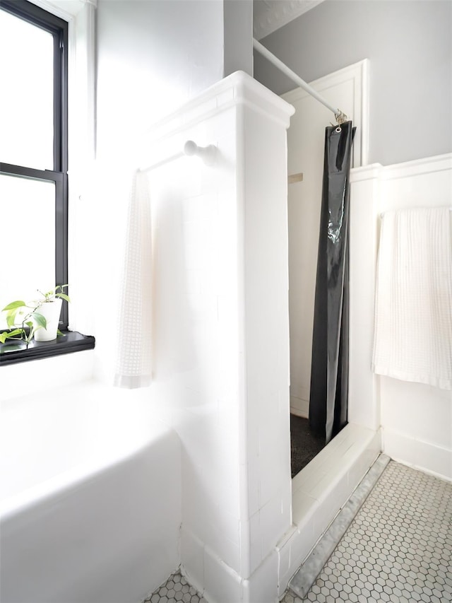 511 Grand Ave, Newburgh, NY 12550 - bathroom with a shower with shower curtain and a bath