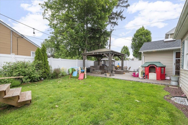 3363 Emeric Ave, Wantagh, NY 11793 - view of yard featuring a gazebo, a patio, and an outdoor living space