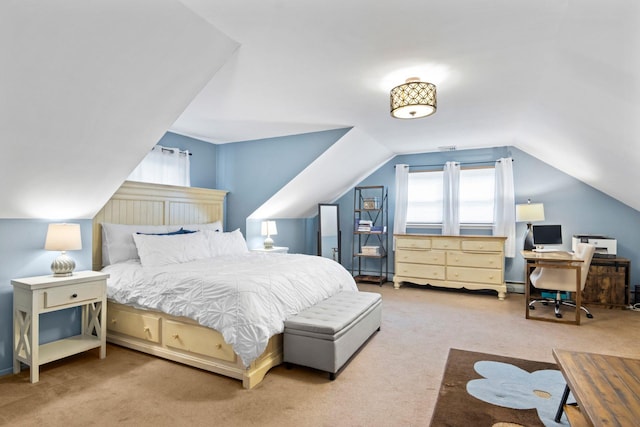6 W Shore Rd, Bay Shore, NY 11706 - bedroom featuring multiple windows, carpet flooring, lofted ceiling, and a desk