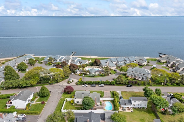 6 W Shore Rd, Bay Shore, NY 11706 - aerial perspective of suburban area featuring a large body of water and a pool area