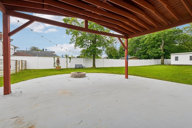 872 Main St, Farmingdale, NY 11735 - view of patio / terrace featuring an outdoor fire pit