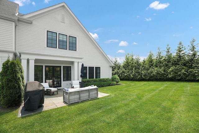 27 Lavender Ln, Rye Brook, NY 10573 - view of grassy yard featuring a patio and an outdoor hangout area