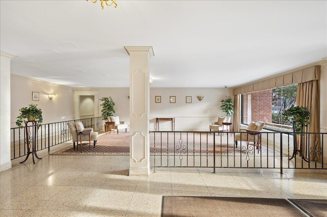 1299 Palmer Ave Unit 218, Larchmont, NY 10538 - interior space featuring ornate columns and ornamental molding