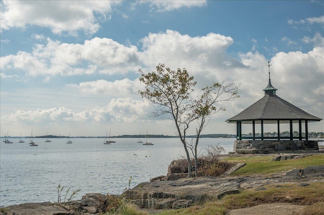 1299 Palmer Ave Unit 218, Larchmont, NY 10538 - water view featuring a gazebo