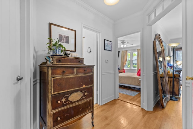 37 Centre St, Bronx, NY 10464 - corridor featuring light wood-style flooring and crown molding
