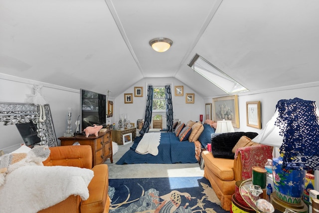 37 Centre St, Bronx, NY 10464 - carpeted bedroom featuring vaulted ceiling and a skylight