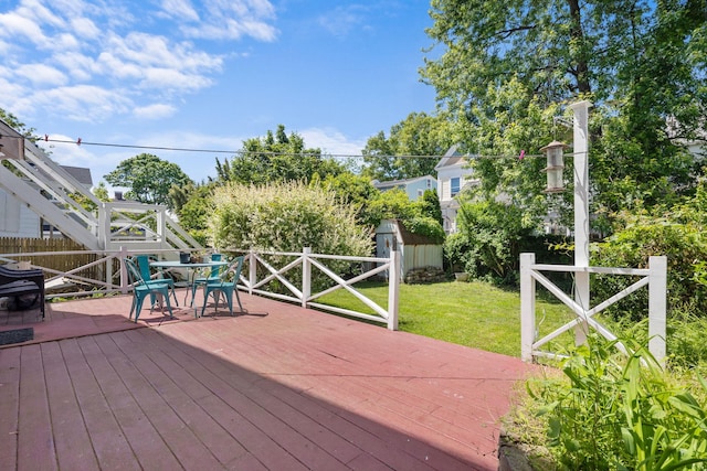 37 Centre St, Bronx, NY 10464 - wooden deck with outdoor dining area