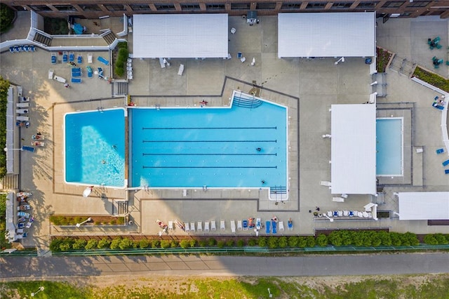 26910 Grand Central Pkwy Unit 8N, Floral Park, NY 11005 - drone / aerial view of a pool area