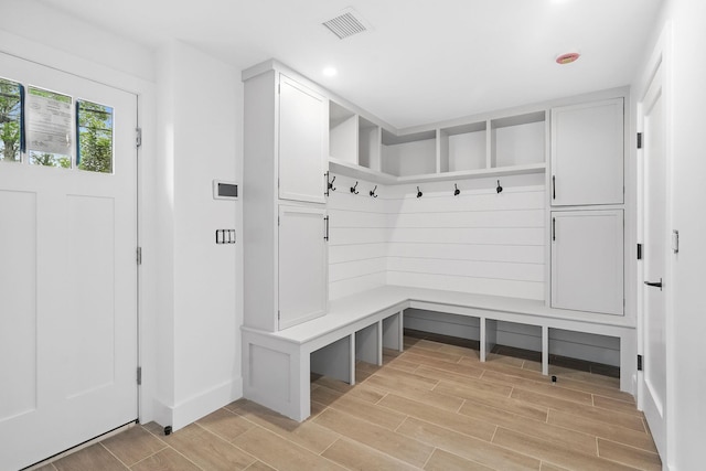 2 Lavender Ln, Rye, NY 10580 - mudroom with baseboards, wood finish floors, and recessed lighting