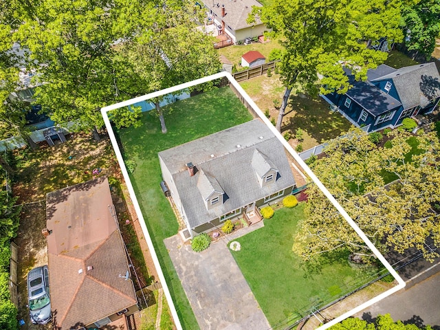 218 Beaver Dr, Mastic Beach, NY 11951 - aerial view of property and surrounding area with property parcel outlined