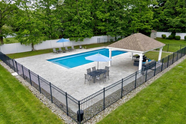 2 Maize Ct, Melville, NY 11747 - view of pool with a gazebo and a patio