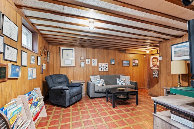 1A Ward St, Suffern, NY 10901 - living area with wooden walls