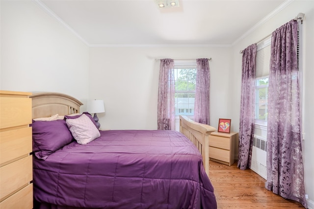 11 Spruce St, Garden City, NY 11530 - bedroom featuring radiator heating unit, crown molding, and wood finished floors