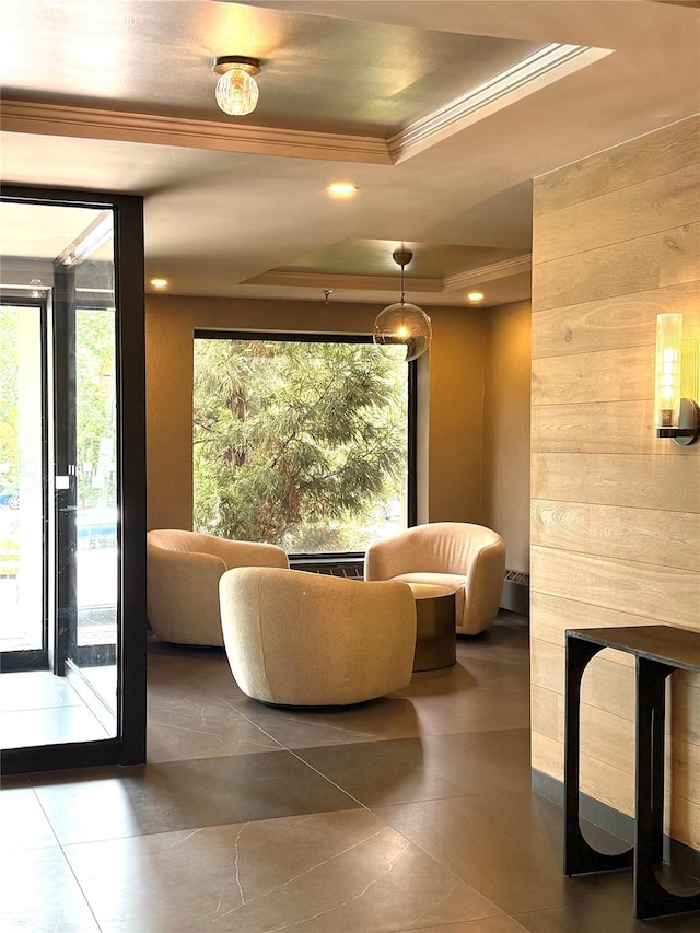 1 Overlook Ave Unit 1L, Great Neck, NY 11021 - building lobby featuring ornamental molding and wooden walls