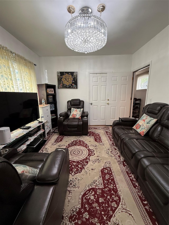 10808 86th St, Ozone Park, NY 11417 - living area featuring a chandelier
