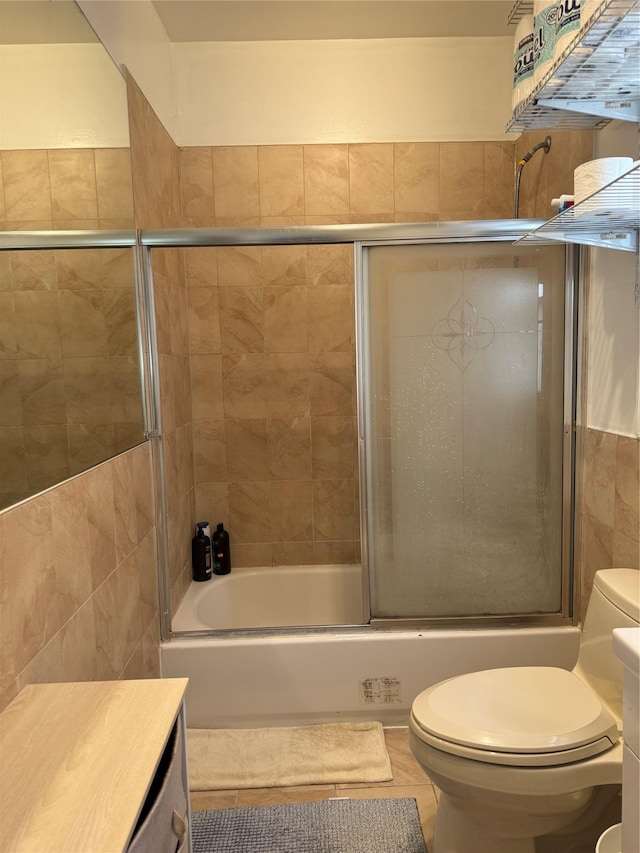 10808 86th St, Ozone Park, NY 11417 - full bathroom with toilet, enclosed tub / shower combo, and vanity