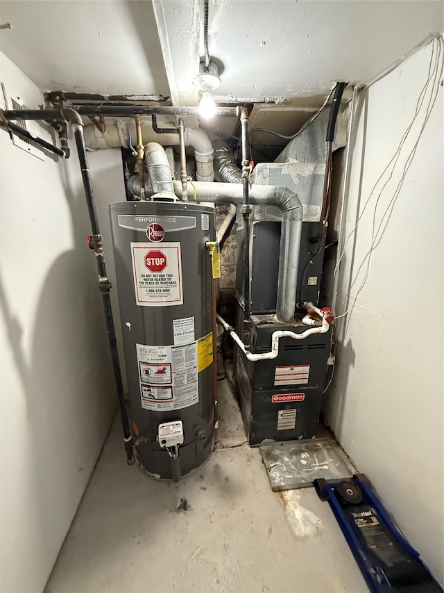 10808 86th St, Ozone Park, NY 11417 - utility room with gas water heater and heating unit