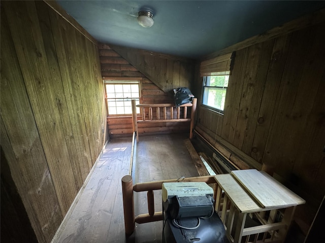 68 Union School Rd, Montgomery, NY 12549 - misc room with hardwood / wood-style flooring and wood walls