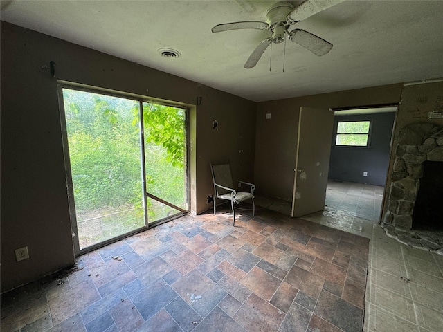 68 Union School Rd, Montgomery, NY 12549 - empty room featuring a ceiling fan and stone tile flooring