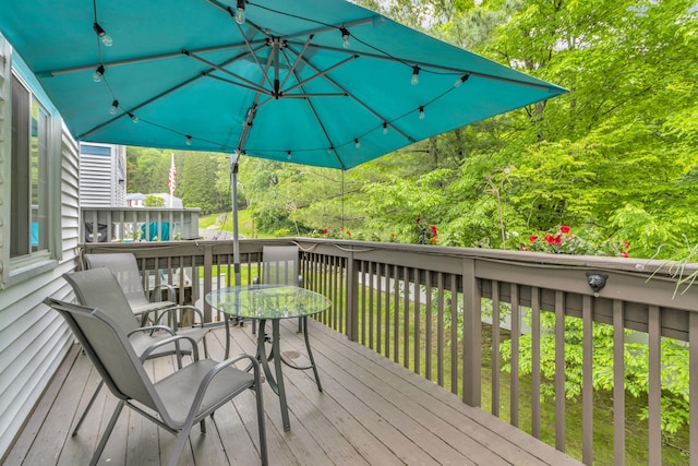 2103 Kings Way Unit 2103, Carmel, NY 10512 - wooden deck with outdoor dining space