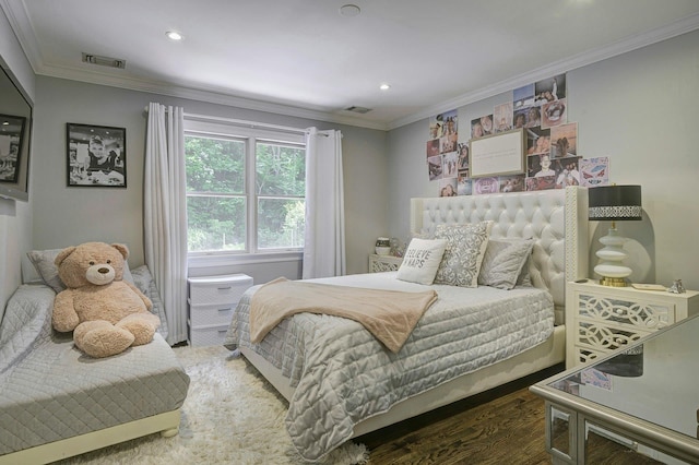 70A Davis Rd, Port Washington, NY 11050 - bedroom with wood finished floors, crown molding, and recessed lighting
