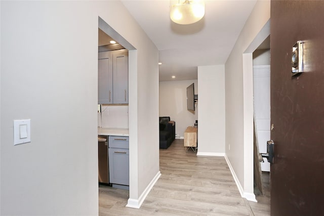 221 Richard Ct, Pomona, NY 10970 - hallway featuring light wood-type flooring, baseboards, and recessed lighting