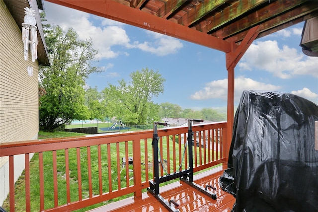 221 Richard Ct, Pomona, NY 10970 - view of wooden terrace