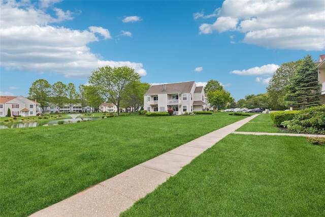 241 Fairview Cir, Middle Island, NY 11953 - surrounding community with a water view, a lawn, and a residential view