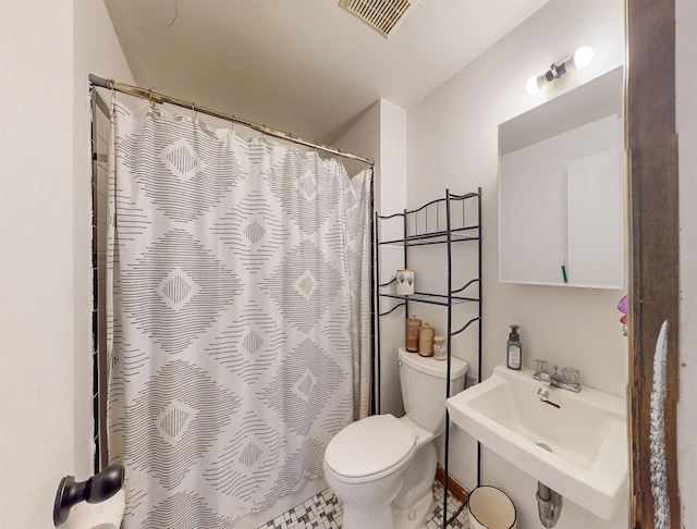 285 Riley Rd, New Windsor, NY 12553 - bathroom featuring toilet, a sink, and a shower with shower curtain