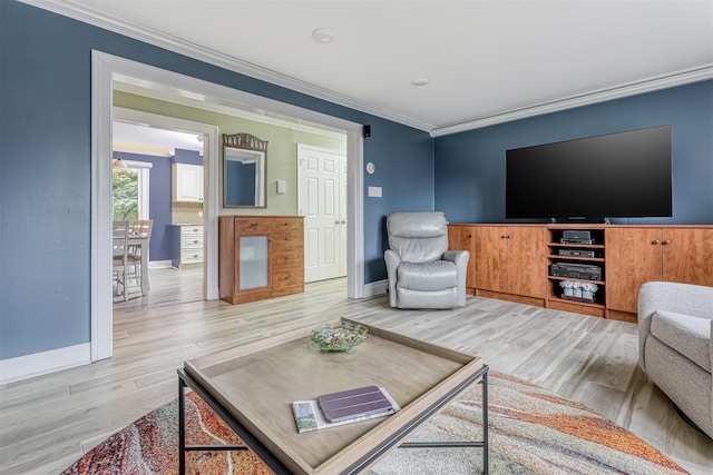 9 Danbury Ct Unit 1601, Suffern, NY 10901 - living area with crown molding, light wood finished floors, and baseboards