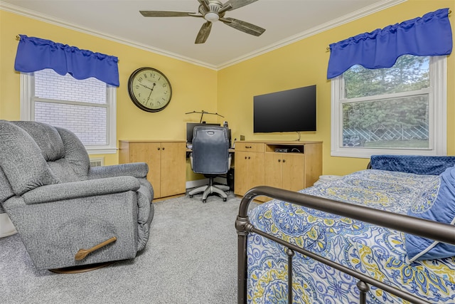 9 Danbury Ct Unit 1601, Suffern, NY 10901 - carpeted bedroom featuring crown molding and ceiling fan