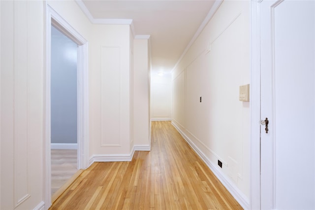 19 William St Unit 3G, Mount Vernon, NY 10552 - hallway featuring light wood-style flooring and crown molding