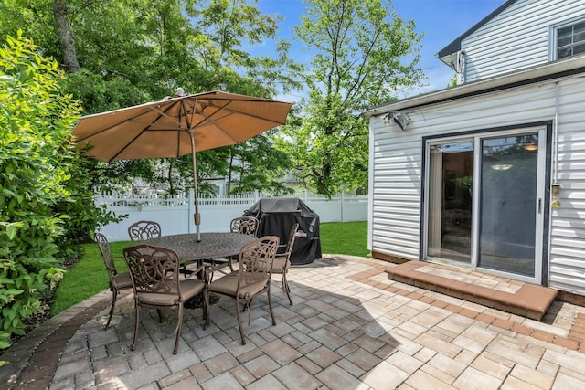 28 Bradford Rd, Plainview, NY 11803 - view of patio / terrace featuring outdoor dining space and grilling area