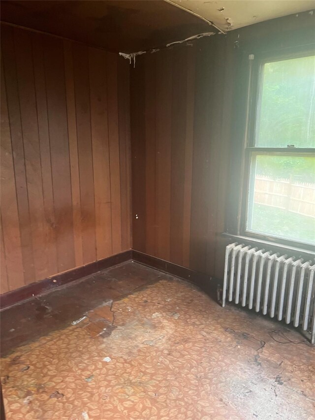 95 W Van Ness St, Newburgh, NY 12550 - unfurnished room with radiator heating unit and wooden walls