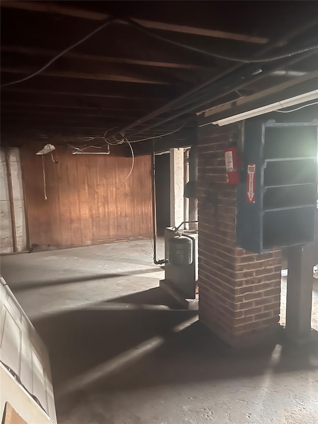 95 W Van Ness St, Newburgh, NY 12550 - unfinished below grade area featuring wooden walls