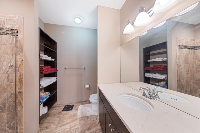 135 Rosebud Ct Unit 135, Patchogue, NY 11772 - full bathroom featuring vanity, toilet, and tiled shower