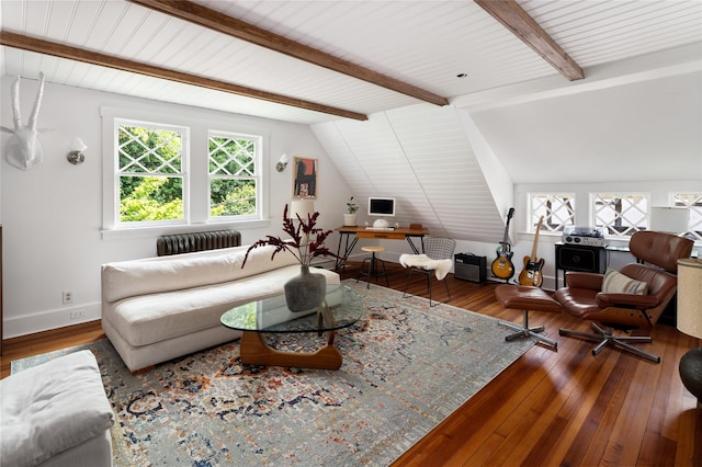 305 Park Hill Ave, Yonkers, NY 10705 - living room featuring radiator, plenty of natural light, and wood-type flooring
