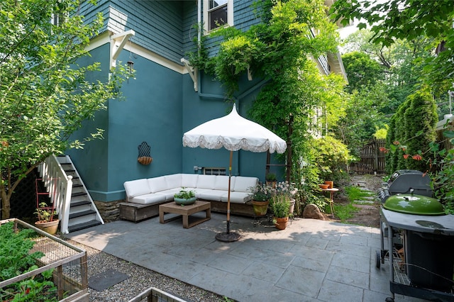 305 Park Hill Ave, Yonkers, NY 10705 - view of patio / terrace featuring an outdoor hangout area and stairway