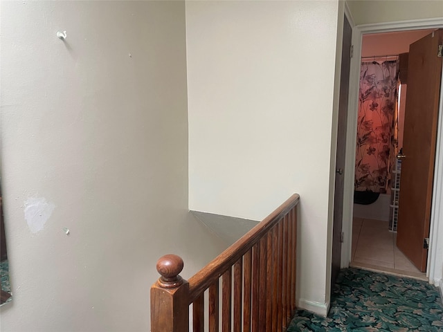 1037 E 214th St, Bronx, NY 10469 - hall featuring an upstairs landing and tile patterned flooring