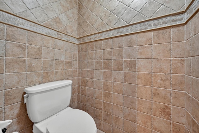 15 Dr Frank Rd, Spring Valley, NY 10977 - bathroom with toilet and tile walls