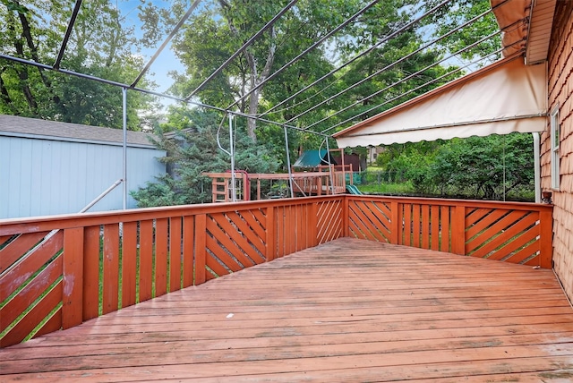 15 Dr Frank Rd, Spring Valley, NY 10977 - wooden terrace featuring a playground