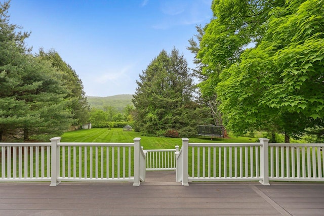 571 Farm To Market Rd, Brewster, NY 10509 - deck with a trampoline and a lawn