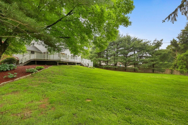 571 Farm To Market Rd, Brewster, NY 10509 - view of yard featuring a wooden deck and stairs