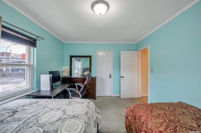 21-89 47th St, Long Island City, NY 11105 - bedroom with crown molding, carpet, and baseboards