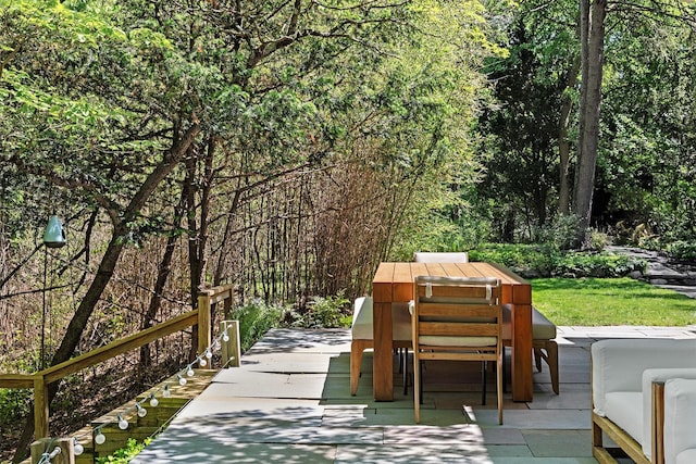 100 Old Pascack Rd, Pearl River, NY 10965 - view of property's community with outdoor dining space and a wooded view