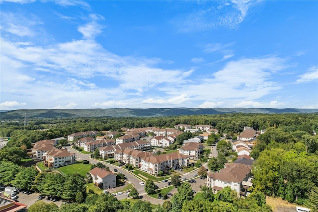 87 Horton Dr, Monsey, NY 10952 - aerial overview of property's location with nearby suburban area, a forest, and a mountain backdrop