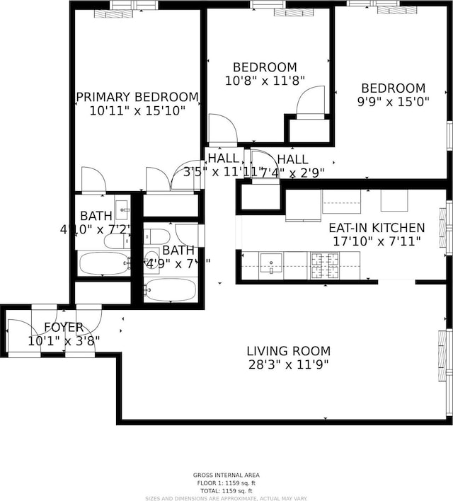 94-30 60th Ave Unit 3H, Elmhurst, NY 11373 - floor plan / room layout