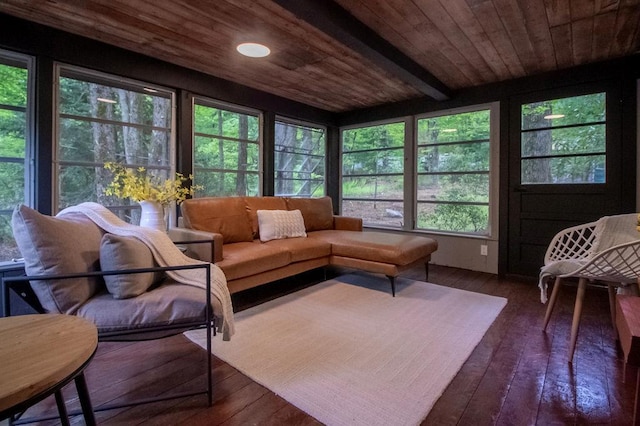 22 Mount Laurel Rd, Greenfield Park, NY 12435 - sunroom featuring healthy amount of natural light, wooden ceiling, and wood-type flooring